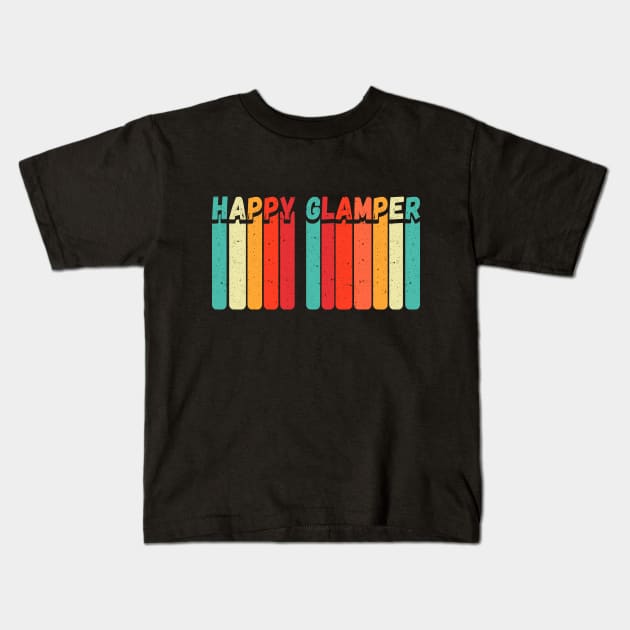 Vintage Happy Glamper - Glamping Camping Retro Kids T-Shirt by FabulousDesigns